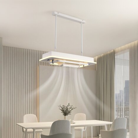 Candelabru Led 136W cu Ventilator Alb, LED inclus, 1 surse de iluminare, Lumina: Cald, Natural, Rece